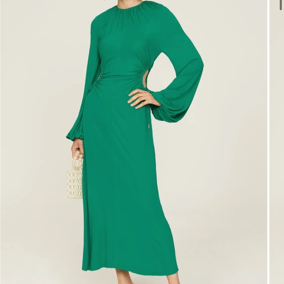 Rebecca Vallance Vibrant Green Long Sleeve Dress - Picture 1 of 5